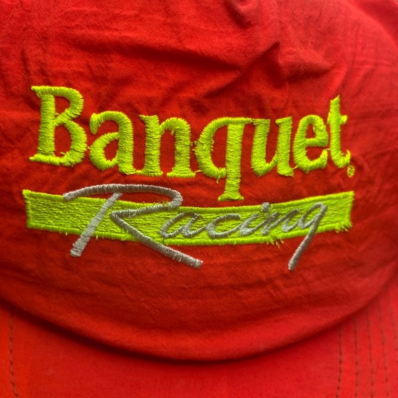 Vintage Banquet Racing Motorsports Nascar Snapback Hat Cap Pink - Picture 2 of 12